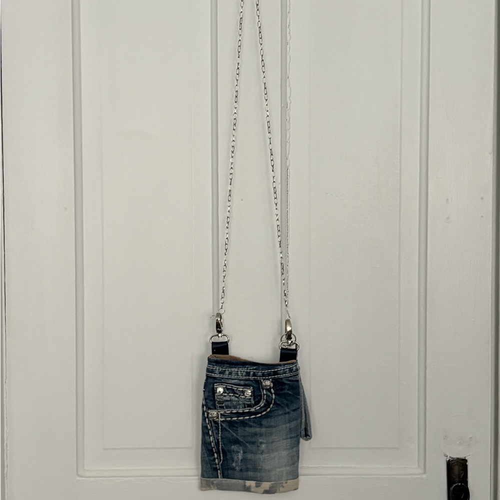 Blue Denim Crossbody Bag